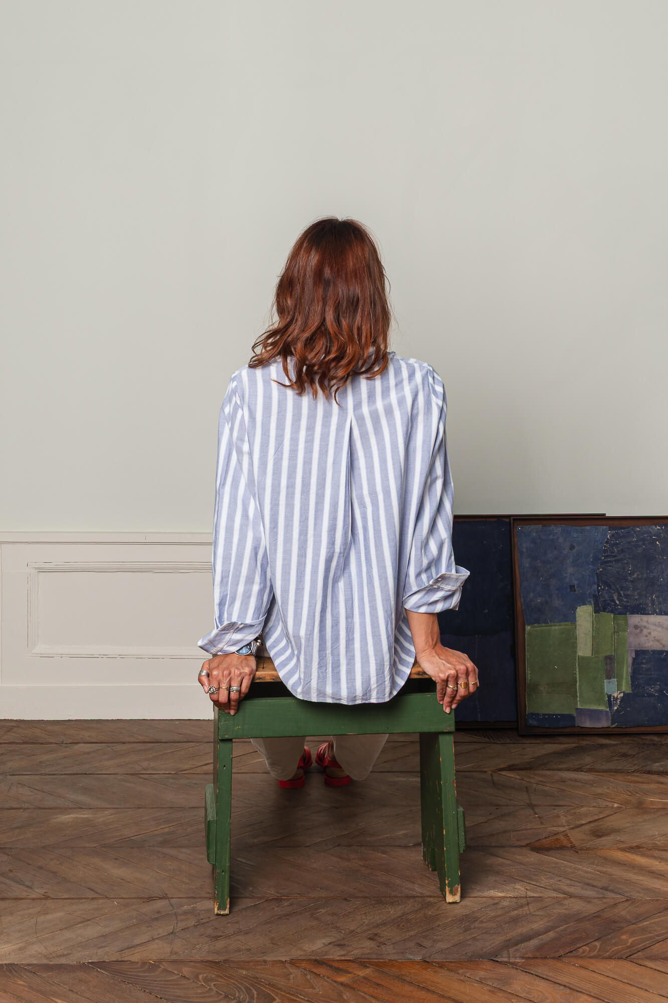 Chemise rayée bleue