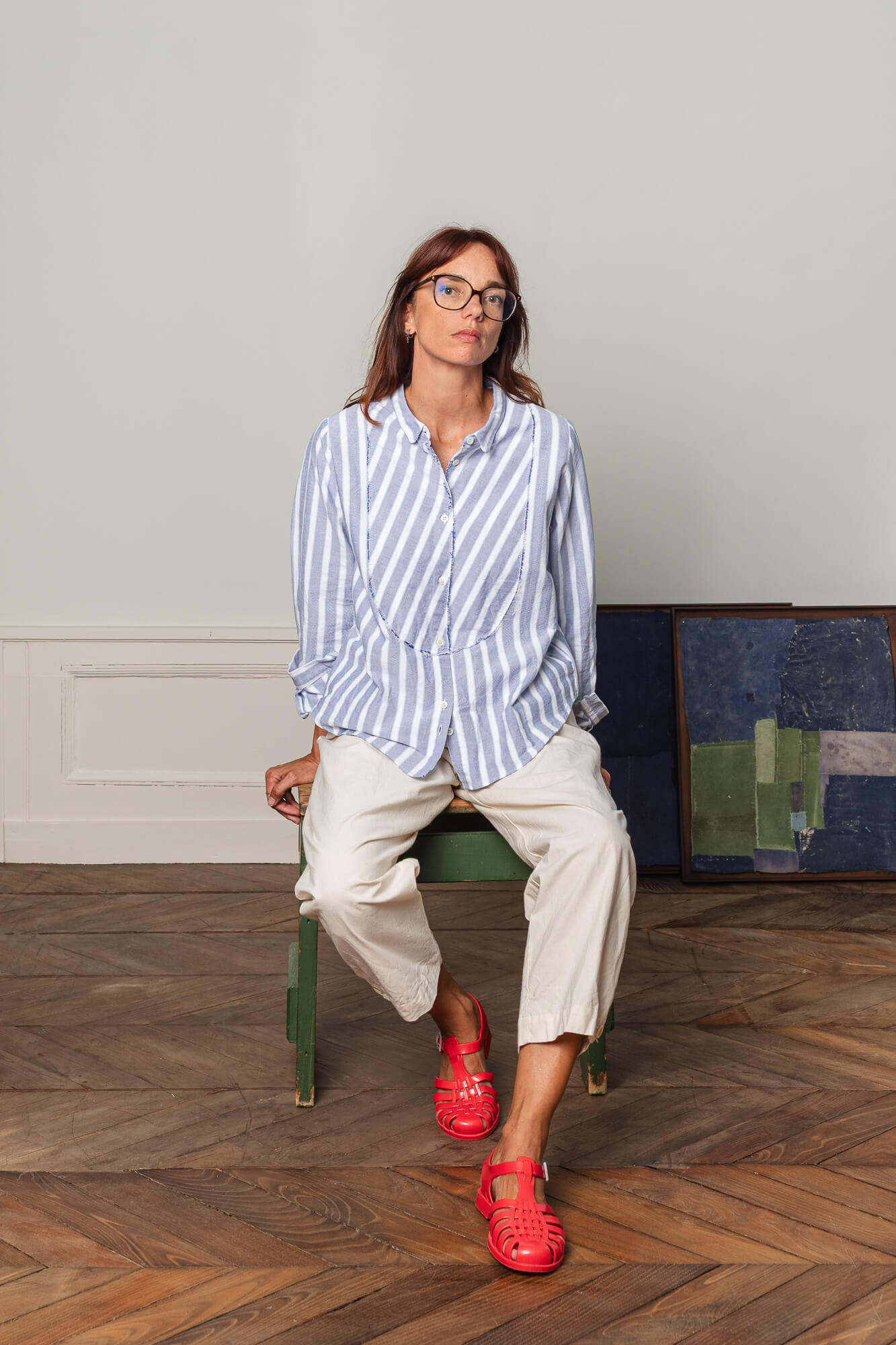 Chemise à rayures de face