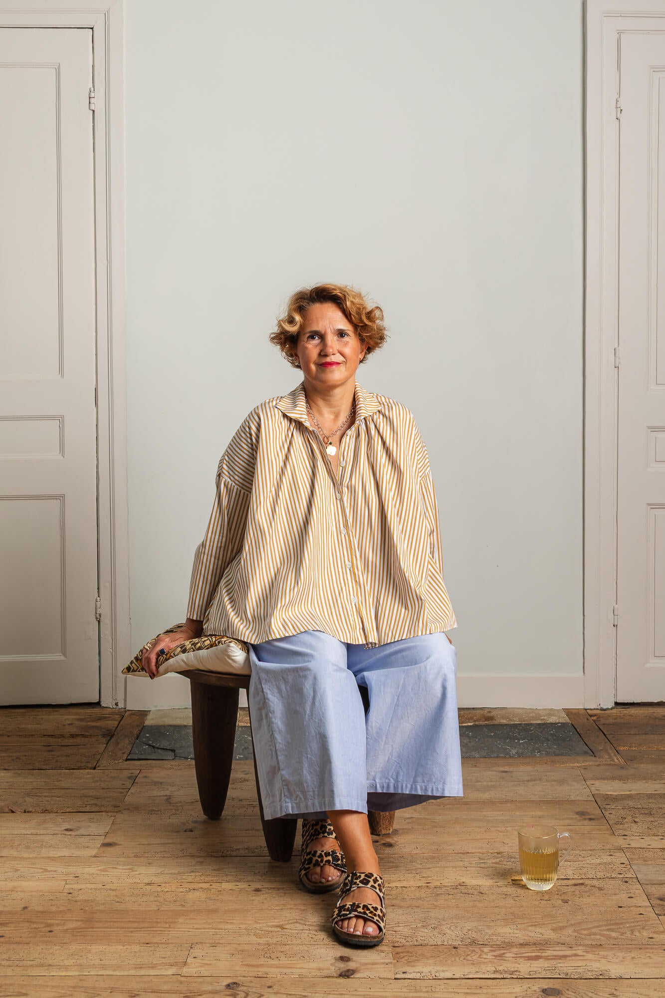 chemise popeline rayée de face