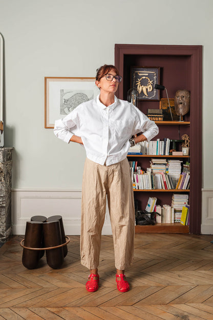 Pantalon beige de face