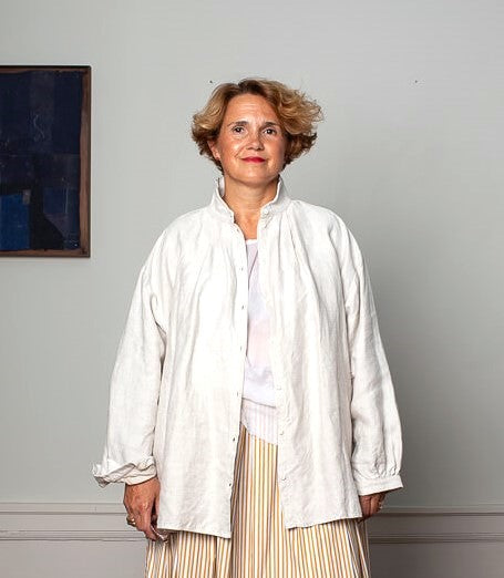 Chemise en lin naturel de face