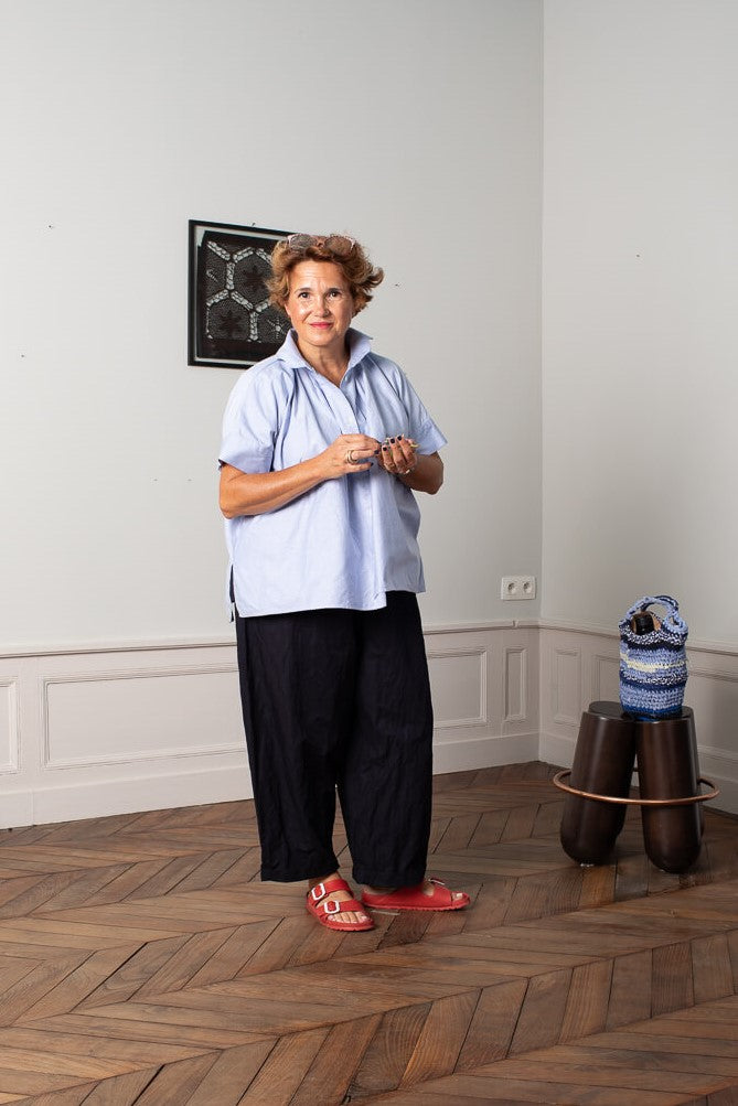 Chemise bleu avec pantalon bleu