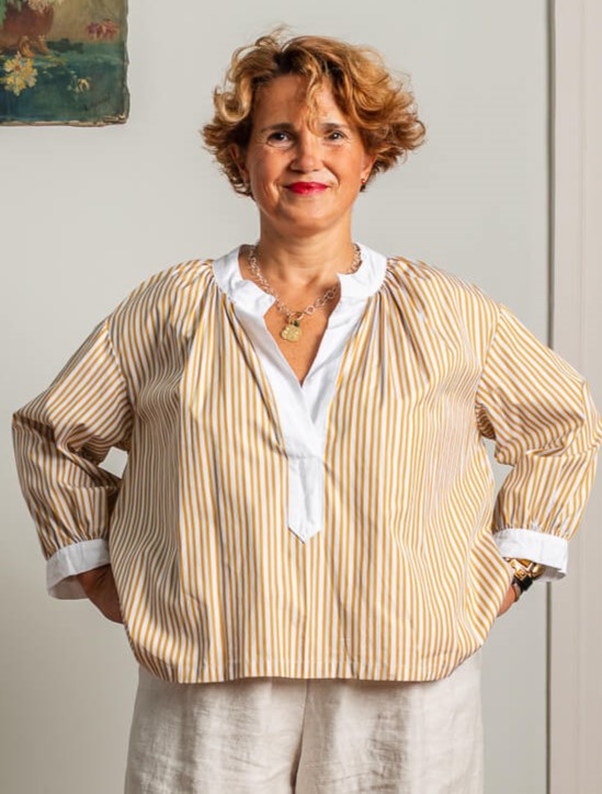 Chemise à rayures de face